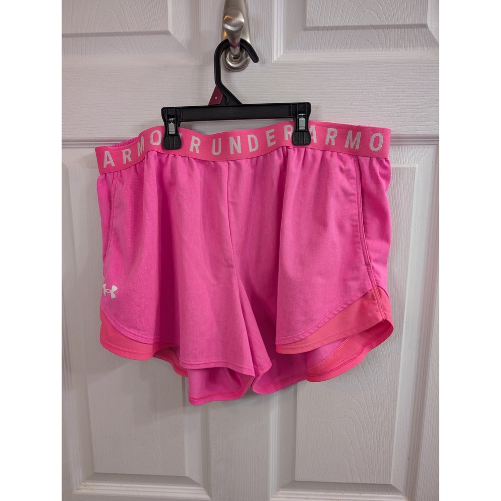 Under Armour Play Up Shorts Women Pink Loose Fit Athletic‎ Running - Size XXL